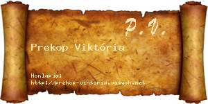 Prekop Viktória névjegykártya